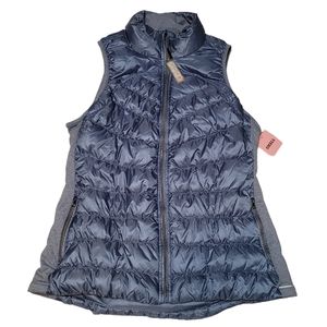 Tangerine Women's Blue Quilted Packable Lightweight Duck Down Puffer Vest
